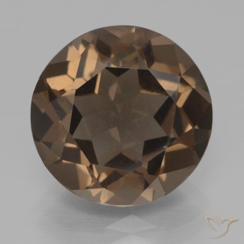 6.55ct Natural Medium-Dark Brown Smoky Quartz, Round, VVS-VS
