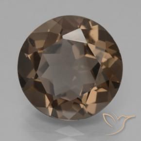 6.55 ct Brown Smoky Quartz Stone, Natural Smoky Quartz in Round Facet Shape for Sale