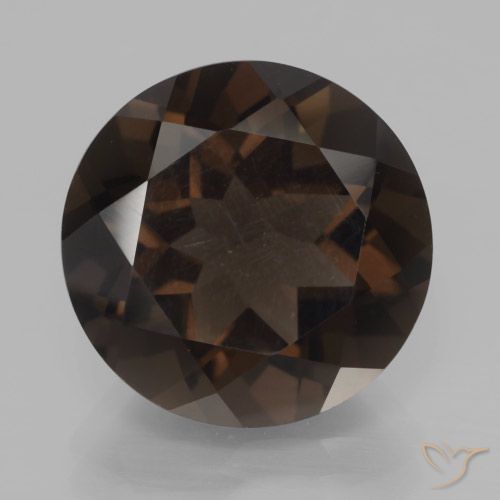 8.32ct Natural Deep Chocolate Brown Smoky Quartz, Round, VVS-VS