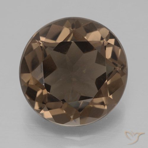 6.41ct Natural Hickory Brown Smoky Quartz, Round, VVS-VS