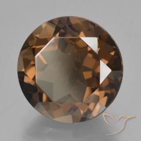 7.69 ct Brown Smoky Quartz Stone, Natural Smoky Quartz in Round Facet Shape for Sale