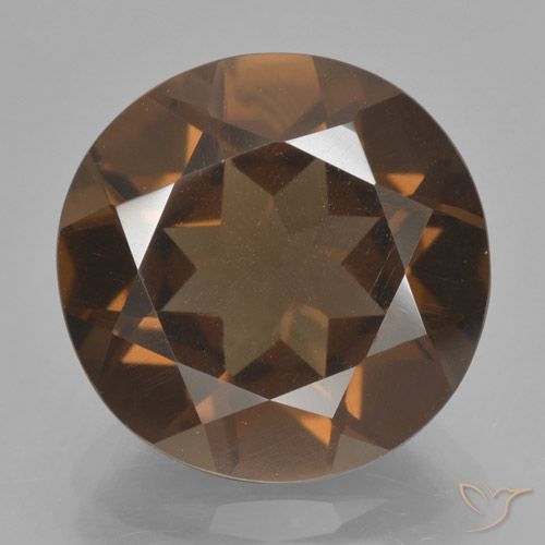 7.45ct Natural Medium Brown Smoky Quartz, Round, VS
