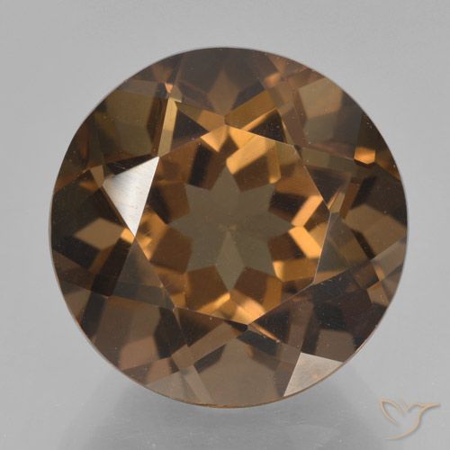 8.99 ct Brown Smoky Quartz Gemstone, Smoky Quartz Gem in Round Facet Shape for Sale.