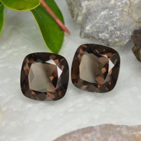 13.21 ctw Brown Smoky Quartz Stones, Natural Smoky Quartz in Cushion-Cut Shape for Sale