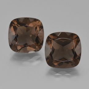 Chocolate Brown Smoky Quartz Gem - 6.7ct Cushion-Cut (ID: 466270)