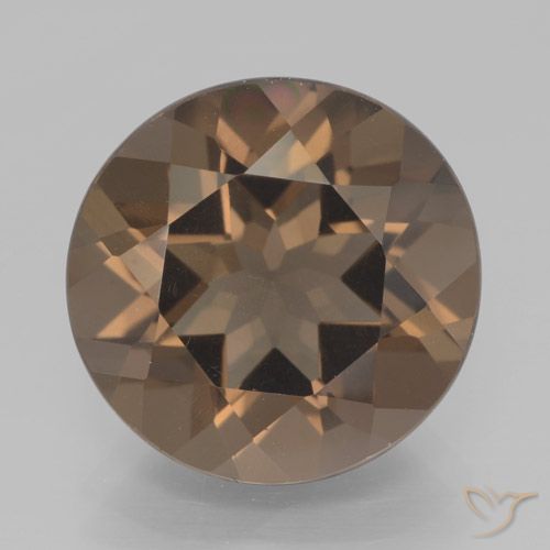 7.46ct Natural Medium Brown Smoky Quartz, Round, VVS-VS