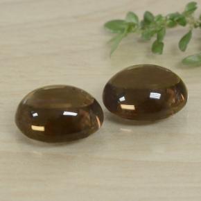 7.77 ctw Brown Smoky Quartz Stones, Natural Smoky Quartz in Oval Cabochon Shape for Sale