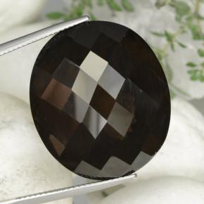 59.94 ct Brown Smoky Quartz Stone, Natural Smoky Quartz in Oval Checkerboard Shape for Sale