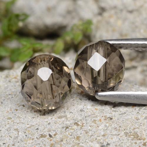 Medium-Dark Brown Дымчатый Кварц Камень - 1.4ct Просверленный Шар с Фасетной Огранкой (ID: 479020)