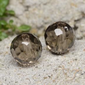 2.94 ctw Brown Smoky Quartz Stones, Natural Smoky Quartz in Drilled Faceted Sphere Shape for Sale
