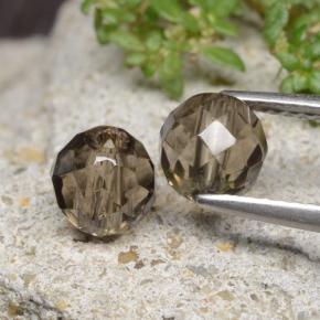 Hickory Brown Smoky Quartz Gem - 1.4ct Drilled Faceted Sphere (ID: 479025)