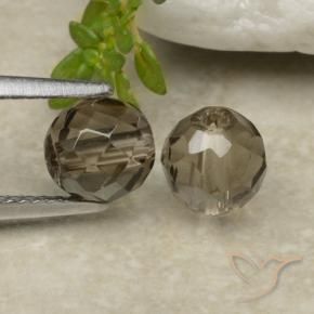 Smoky Quartz Gemstones in 6 mm (calibrated) Size for Sale, Smoky Quartz Stones in Black Brown Color