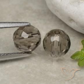 Smoky Quartz Gemstones in 6.5 mm (calibrated) Size for Sale, Smoky Quartz Stones in Light Umber Brown Color