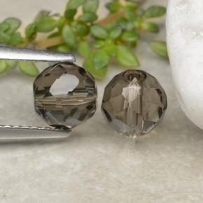 Smoky Quartz Gemstones in 6.3 mm Size for Sale, Smoky Quartz Stones in Black Brown Color