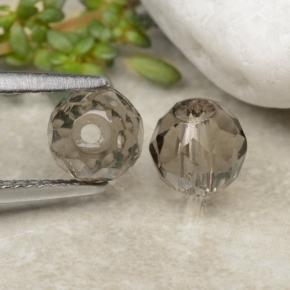 Very Light Brown Smoky Quartz Gem - 1.4ct Drilled Faceted Sphere (ID: 479038)