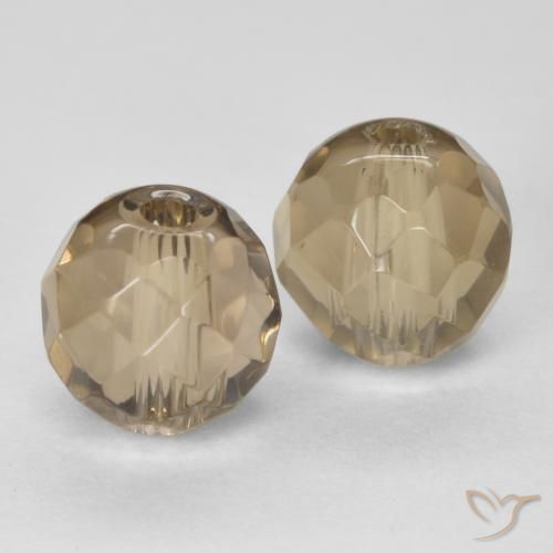 2.95 ctw Brown Smoky Quartz Stones, Natural Smoky Quartz in Drilled Faceted Sphere Shape for Sale