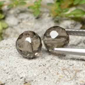 Smoky Quartz Gemstones in 6 mm (calibrated) Size for Sale, Smoky Quartz Stones in Pale Brown Color