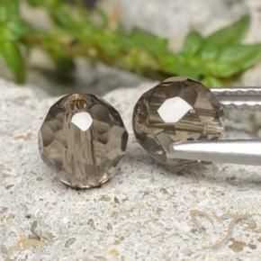 Smoky Quartz Gemstones in 5.9 mm Size for Sale, Smoky Quartz Stones in Medium Brown Color