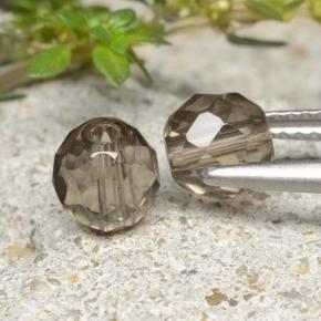 Smoky Quartz Gemstones in 5.8 mm Size for Sale, Smoky Quartz Stones in Light Umber Brown Color