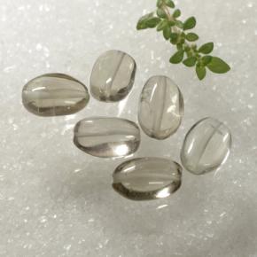 Smoky Quartz Gemstones in 9.7 x 6 mm Size for Sale, Smoky Quartz Stones in Very Light Wood Brown Color