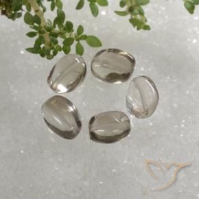 Smoky Quartz Gemstones in 6.8 x 4.7 mm Size for Sale, Smoky Quartz Stones in Very Light Brown Color