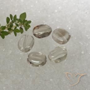 Smoky Quartz Gemstones in 6.7 x 5.4 mm Size for Sale, Smoky Quartz Stones in Very Light Brown Color
