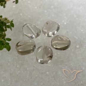 5.89 ctw Brown Smoky Quartz Stones, Natural Smoky Quartz in Oval Cabochon with Hole Shape for Sale