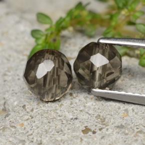 Very Light Brown Smoky Quartz Gem - 1.4ct Drilled Faceted Sphere (ID: 479271)