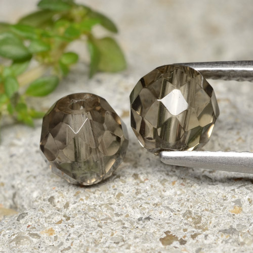 Umber Brown Smoky Quartz Gem - 1.4ct Drilled Faceted Sphere (ID: 479275)