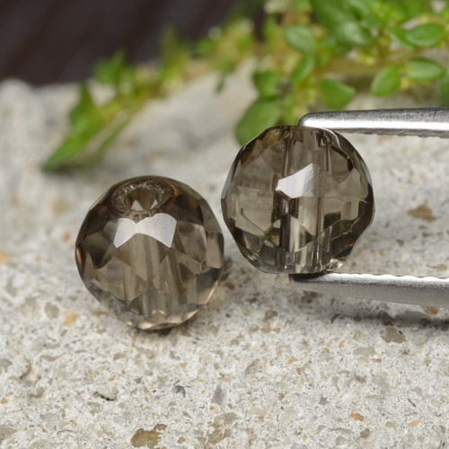 Medium Brown Smoky Quartz Gem - 1.4ct Drilled Faceted Sphere (ID: 479276)