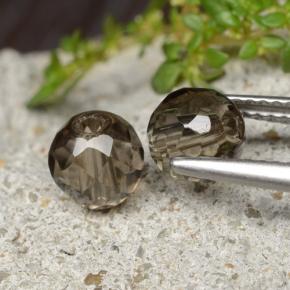 Smoky Quartz Gemstones in 5.8 mm Size for Sale, Smoky Quartz Stones in Medium Brown Color