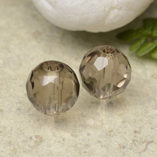 Warm Brown Smoky Quartz Gem - 1.4ct Drilled Faceted Sphere (ID: 479392)