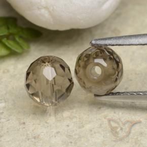 2.88 ctw Brown Smoky Quartz Stones, Natural Smoky Quartz in Drilled Faceted Sphere Shape for Sale