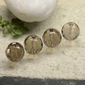 6.49 ctw Brown Smoky Quartz Stones, Natural Smoky Quartz in Drilled Faceted Sphere Shape for Sale