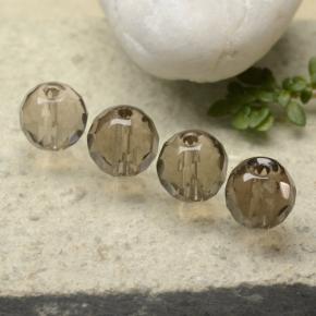 Smoky Quartz Gemstones in 6.1 mm Size for Sale, Smoky Quartz Stones in Wood Brown Color