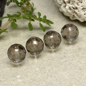 Marrón claro Cuarzo Ahumado Gema - 1.5ct Esfera Taladrado y Facetado (ID: 479521)