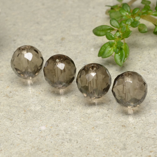 بنى محايد كوارتز سموكى حجر كريم - 1.5ct كرة محفورة (ID: 479525)