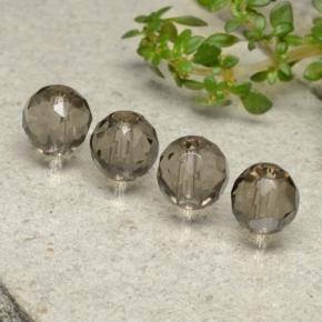 6.17 ctw Brown Smoky Quartz Stones, Natural Smoky Quartz in Drilled Faceted Sphere Shape for Sale