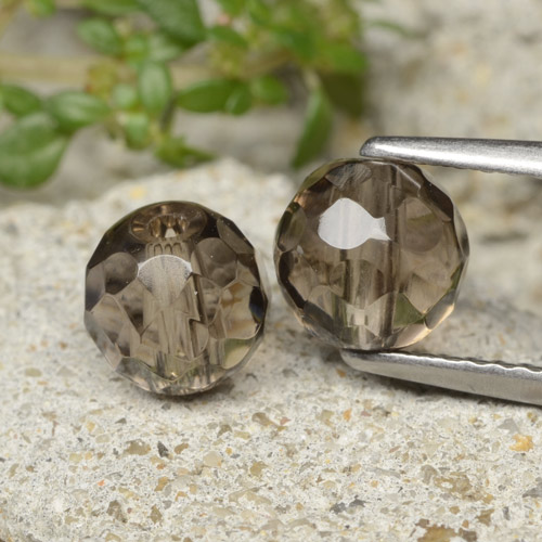 Light Umber Brown Smoky Quartz Gem - 1.4ct Drilled Faceted Sphere (ID: 479697)