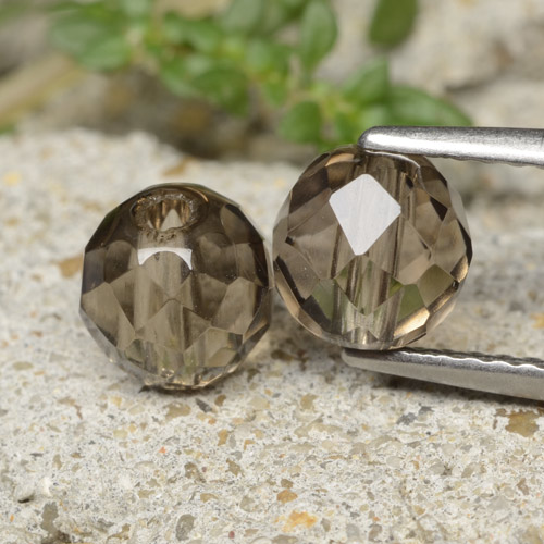 Light Brown Smoky Quartz Gem - 1.4ct Drilled Faceted Sphere (ID: 479699)