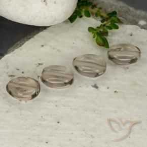 4.62 ctw Brown Smoky Quartz Stones, Natural Smoky Quartz in Oval Cabochon with Hole Shape for Sale