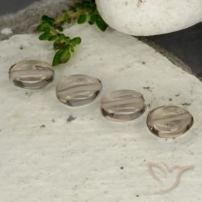 Smoky Quartz Gemstones in 8 x 6 mm (calibrated) Size for Sale, Smoky Quartz Stones in Light Umber Brown Color