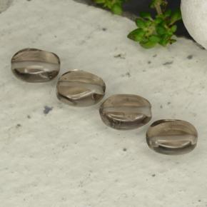 Light Mocha Smoky Quartz Gem - 1.1ct Oval Cabochon with Hole (ID: 479705)