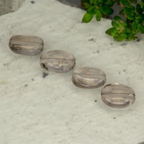 Light Brown Smoky Quartz Gem - 1ct Oval Cabochon with Hole (ID: 479709)