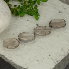 4.06 ctw Brown Smoky Quartz Stones, Natural Smoky Quartz in Oval Cabochon with Hole Shape for Sale
