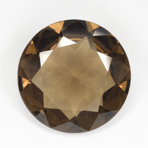 Warm Brown Smoky Quartz Gem - 13.2ct Round Facet (ID: 494044)