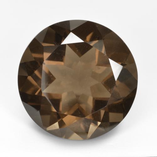Dark Brown Smoky Quartz Gem - 16.7ct Round Facet (ID: 494051)