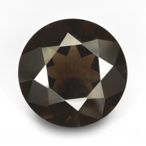 Deep Chocolate Brown Smoky Quartz Gem - 14.8ct Round Facet (ID: 494052)