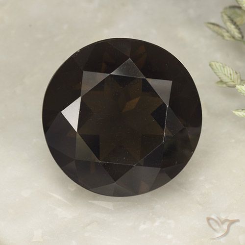 13.80ct Natural Deep Chocolate Brown Smoky Quartz, Round, VVS