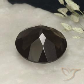 Smoky Quartz Gemstone in 17 mm (calibrated) Size for Sale, Smoky Quartz Stone in Deep Chocolate Brown Color